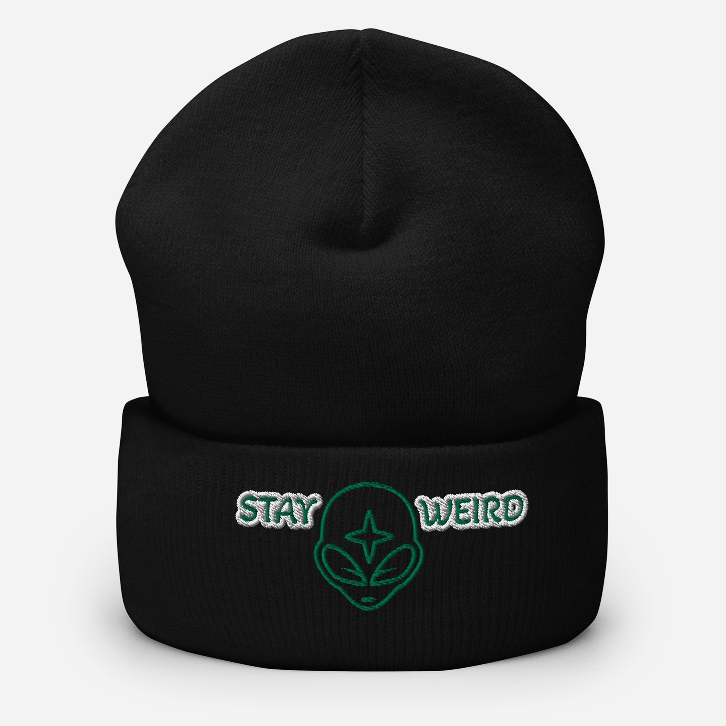 Cuffed Beanie (stay weird print)