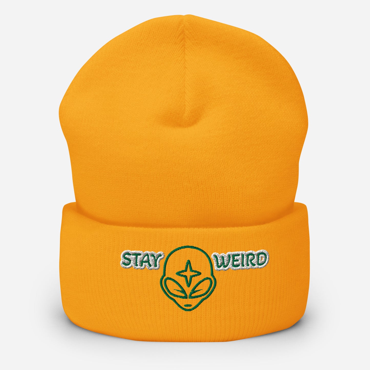 Cuffed Beanie (stay weird print)