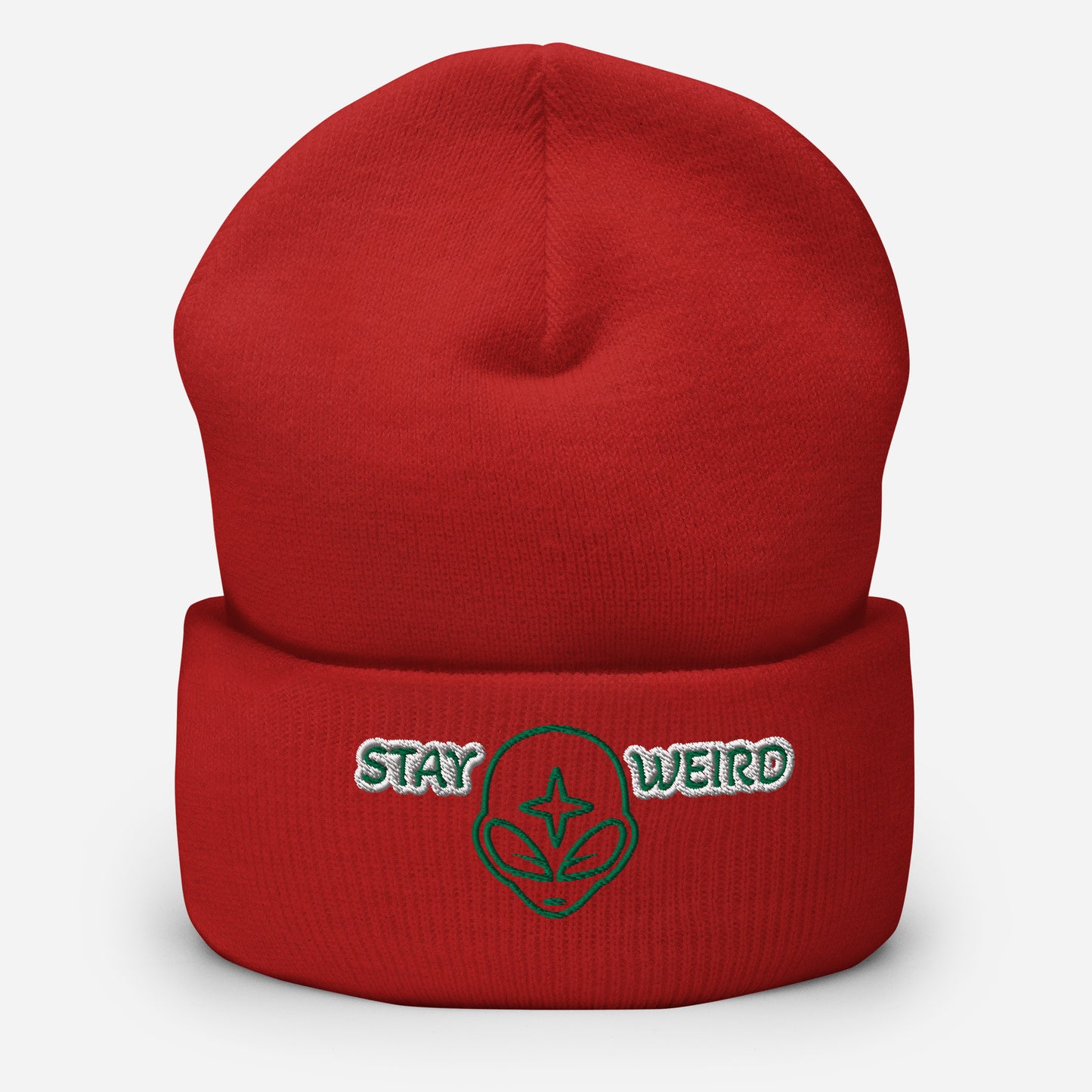 Cuffed Beanie (stay weird print)