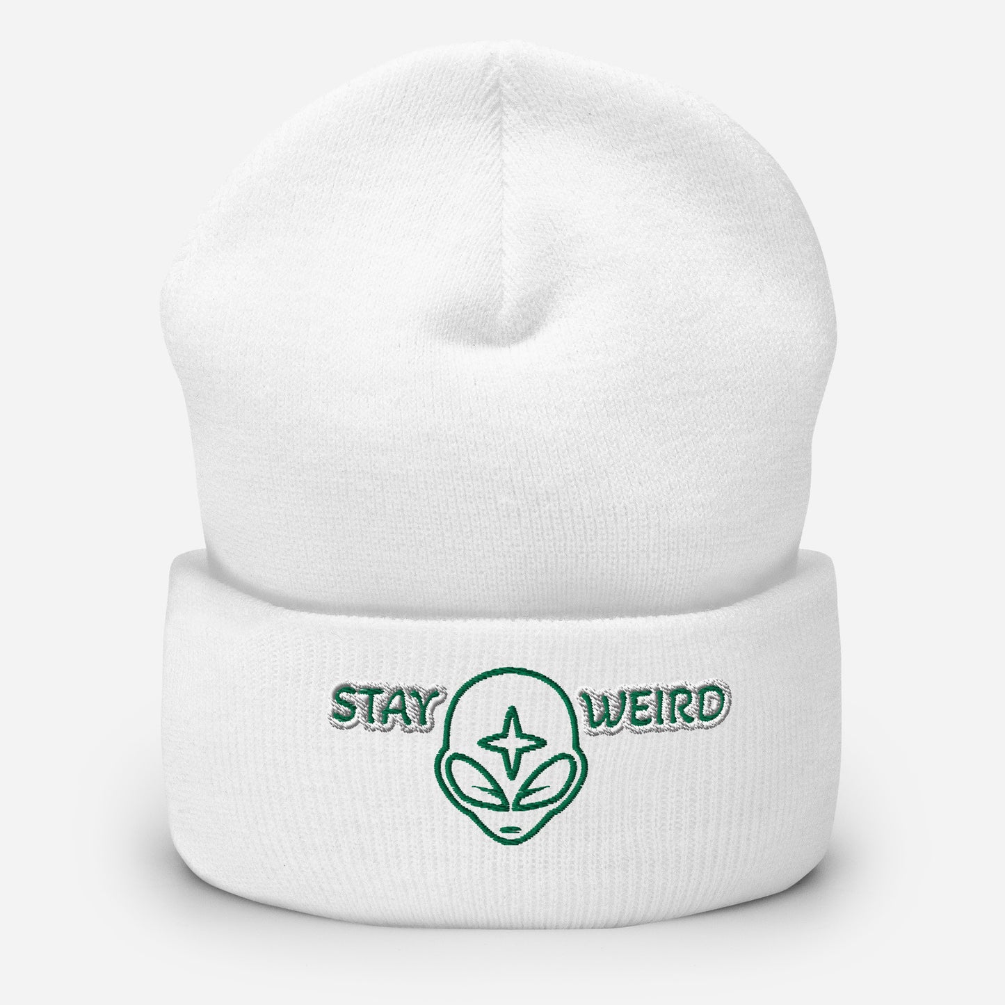 Cuffed Beanie (stay weird print)