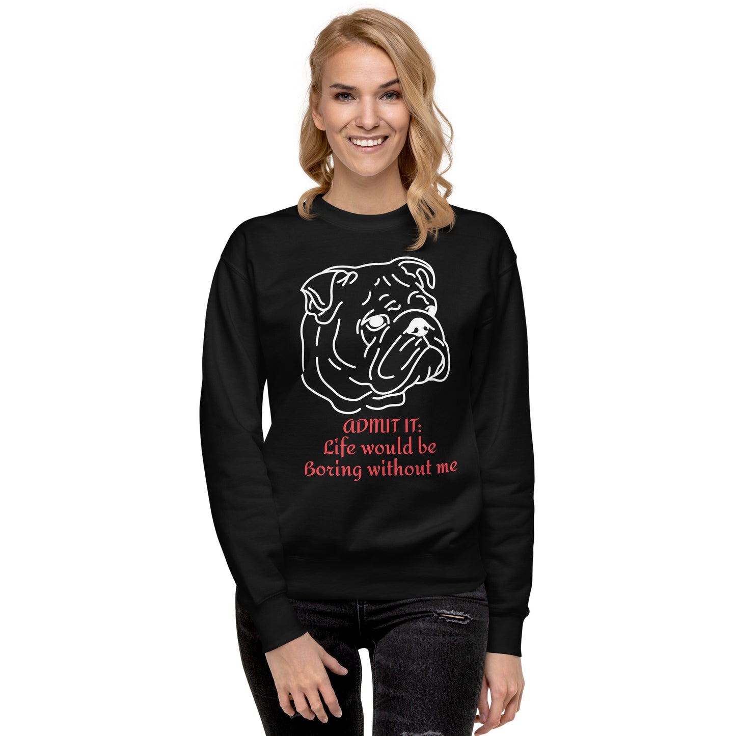 Unisex Premium Sweatshirt (bulldog print)