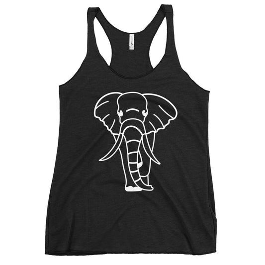 Women's Racerback Tank (elephant print)